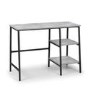 Grey Concrete Effect Desk with Shelves - Staten - Julian Bowen