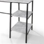 Grey Concrete Effect Desk with Shelves - Staten - Julian Bowen