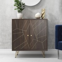 Sideboard in Dark Wood with Brass Inlay - Tahlia Sideboard in Dark Wood with Brass Inlay - Tahlia