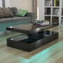 Tiffany Black High Gloss Rectangular Coffee Table with LED Lighting