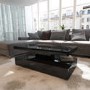 Tiffany Black High Gloss Rectangular Coffee Table with LED Lighting