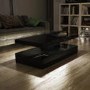 Tiffany Black High Gloss Rectangular Coffee Table with LED Lighting