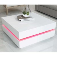 High Gloss White Coffee Table with LED Lighting - Tiffany Range High Gloss White Coffee Table with LED Lighting - Tiffany Range