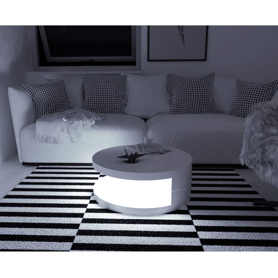 High Gloss Round White Coffee Table - Tiffany Range