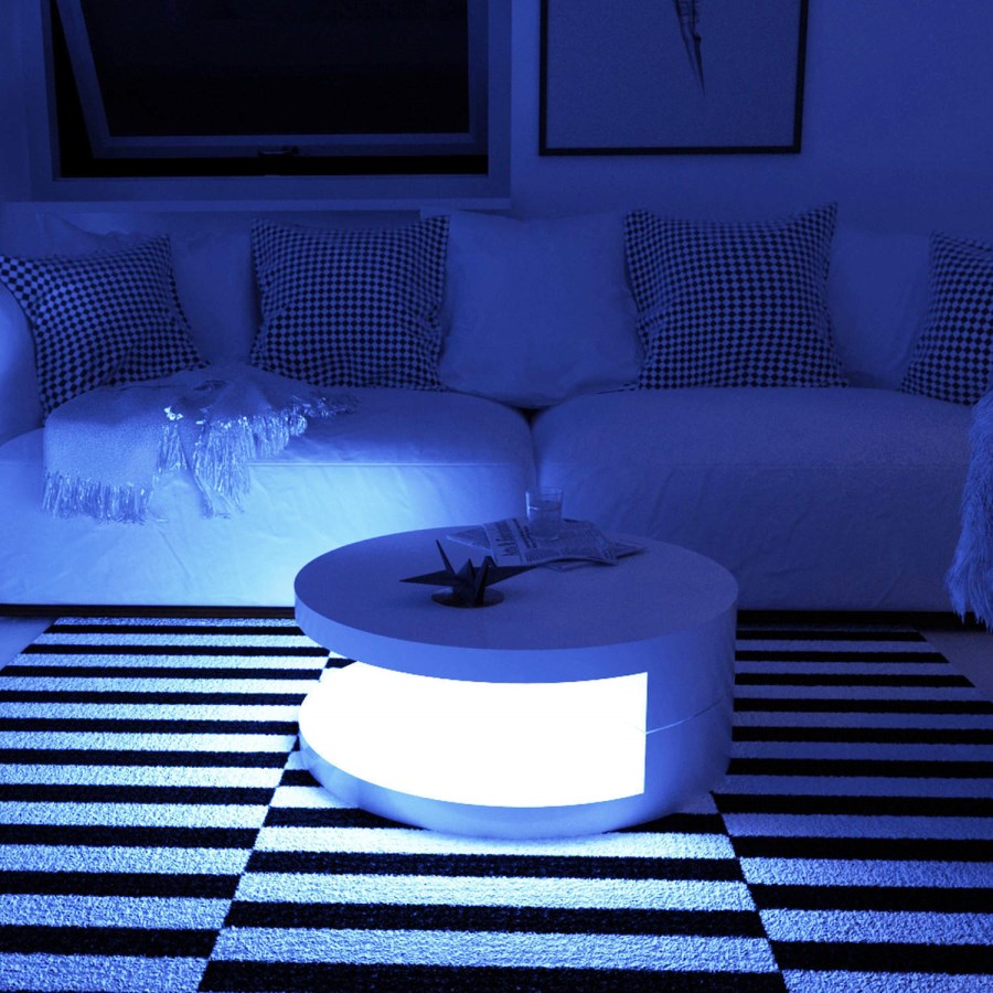 High Gloss Round White Coffee Table - Tiffany Range