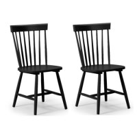 GRADE A1 - Julian Bowen Pair of Black Dining Chairs with Spindle Back - Torino  GRADE A1 - Julian Bowen Pair of Black Dining Chairs with Spindle Back - Torino