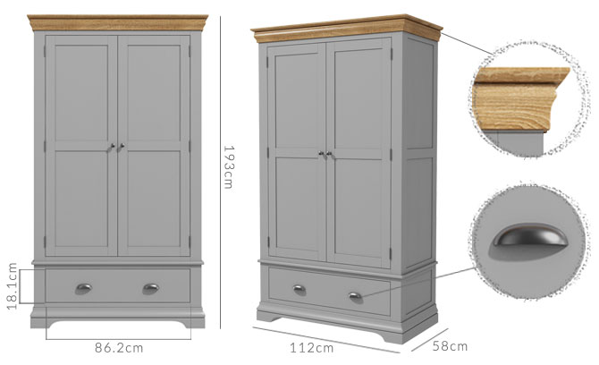 Loire wardrobe dimensions