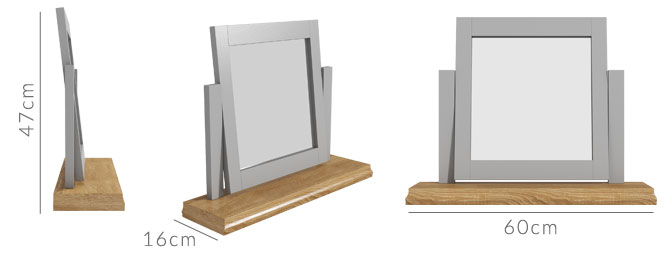 Loire dressing table mirror dimensions