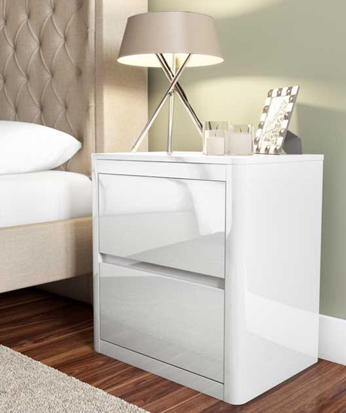 Lexi white bedside table