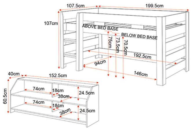Lollipop midsleeper dimensions