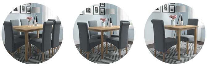 New Haven dining table sizes