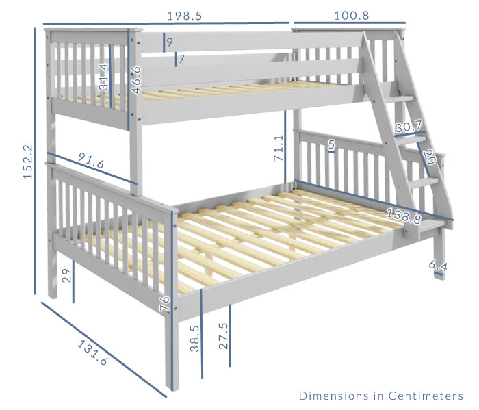 Oxford grey small double bunk dimensions