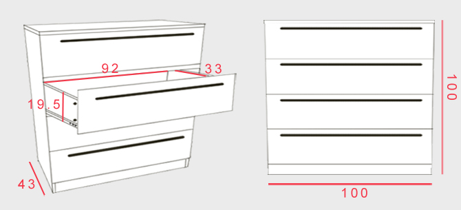 Space_wide chest of drawers dimensions