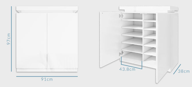 Vivienne shoe cabinet dimensions