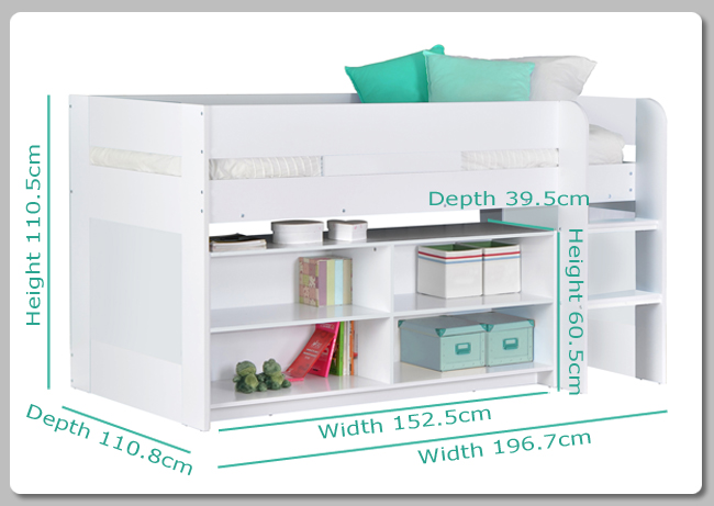 Yoyo white midsleeper dimensions